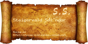 Steigervald Sándor névjegykártya