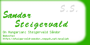 sandor steigervald business card