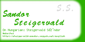 sandor steigervald business card